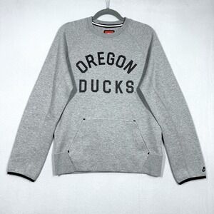 Nike Tech Fleece Oregon Ducks Sweatshirt Mens Small Grey Crewneck Pullover Logo